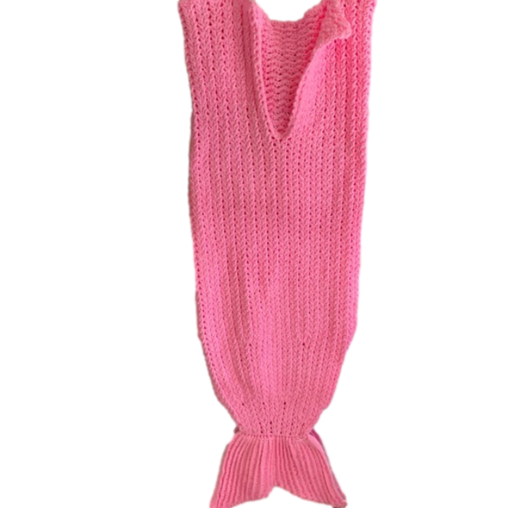 Pink Mermaid Tail Crochet Handmade Blanket/Snuggie